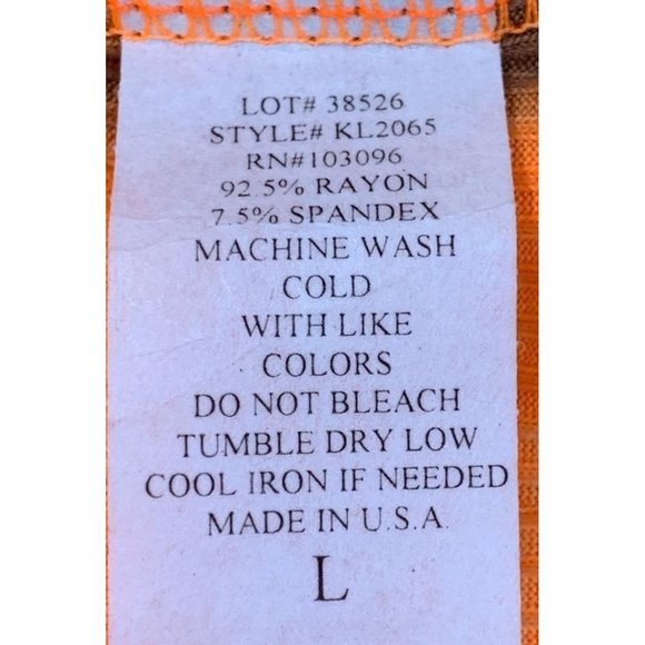 Discreet ❤️❤️❤️ Salmon Pink & Black Tie Die Thin Rayon Spandex Blend Long Sleeve - Picture 3 of 5